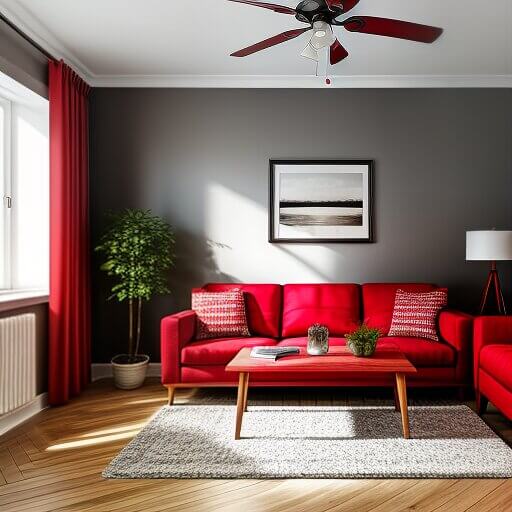 red-living-room a living room designed in a red design