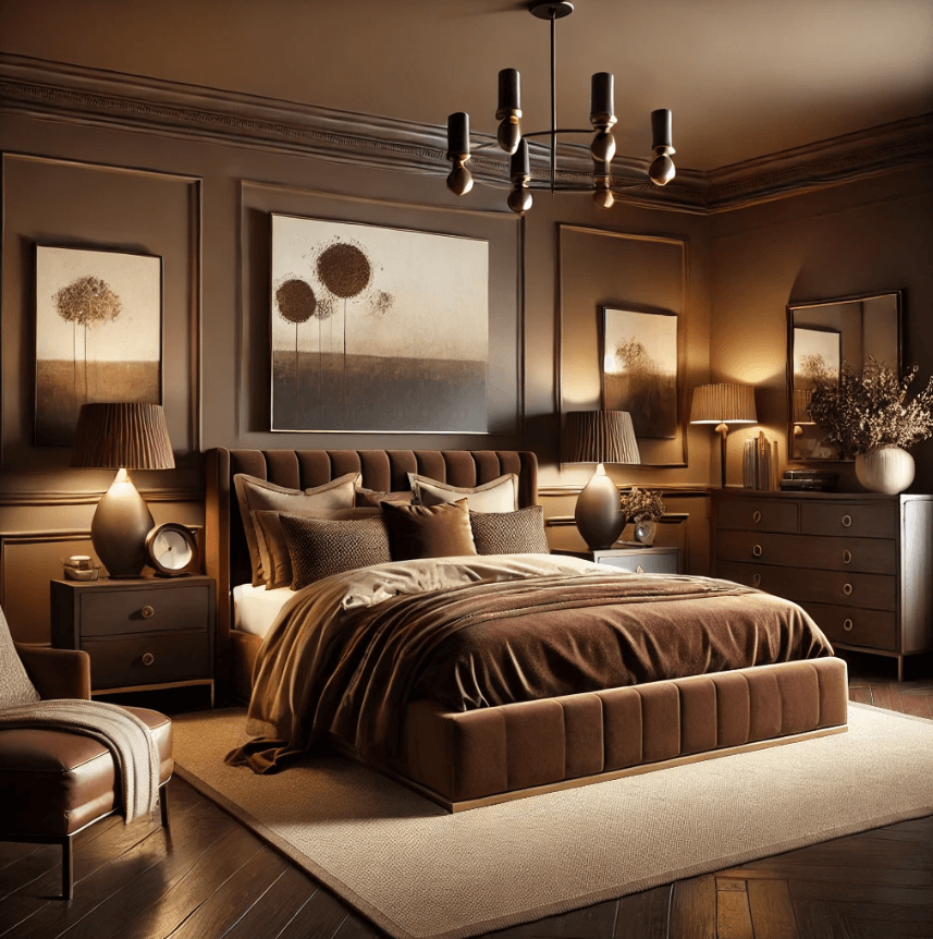 brown-bedroom a bedroom designed in a brown design