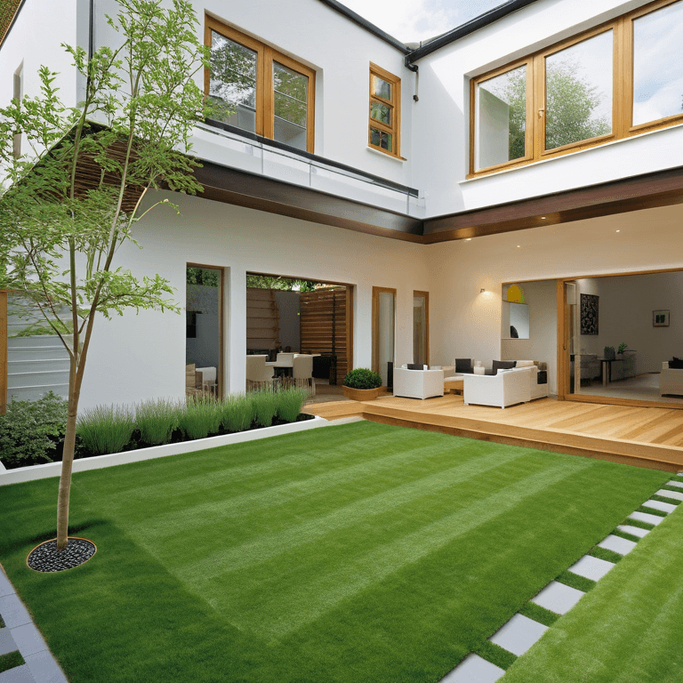 contemporary-courtyard a front yard designed in a contemporary design