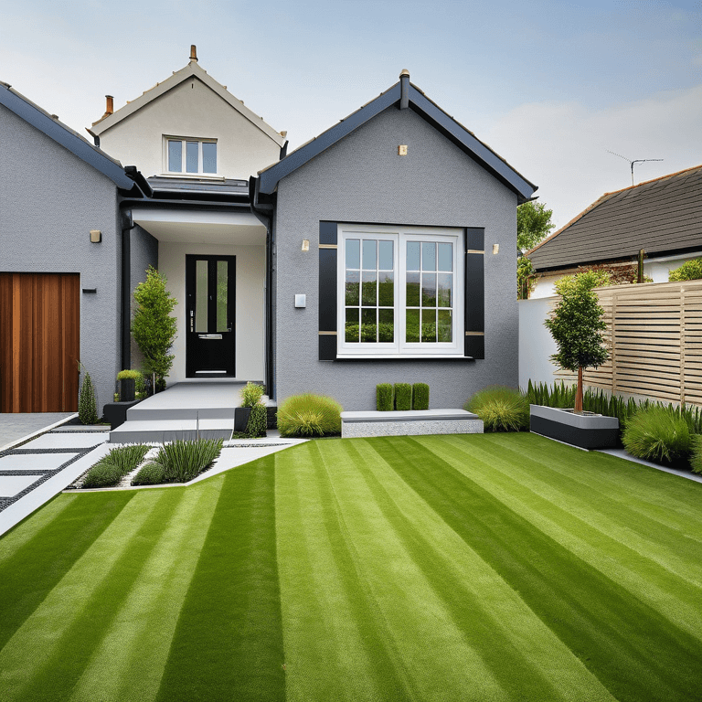 front-yard-contemporary a front yard designed in a contemporary design