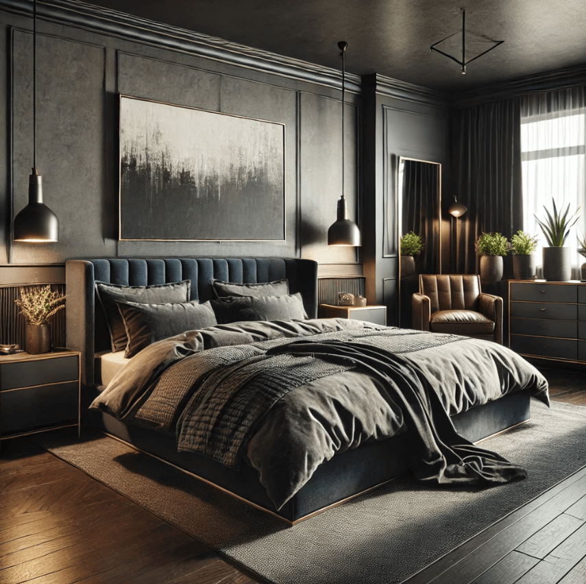 Screenshot 2024-06-29 161410 a bedroom designed in a masculine style