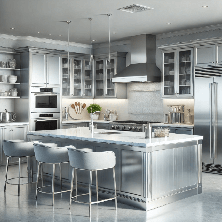 silver-kitchen a bedroom designed in a dark design