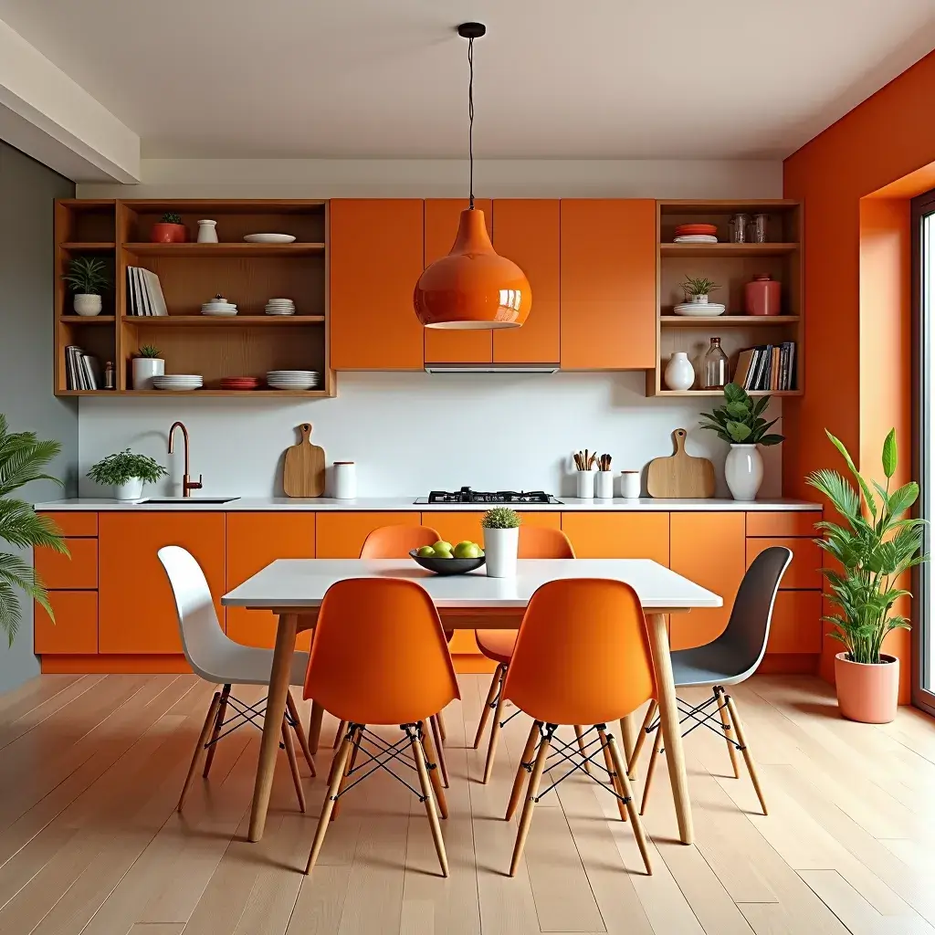 6 a living room designed in an orange design