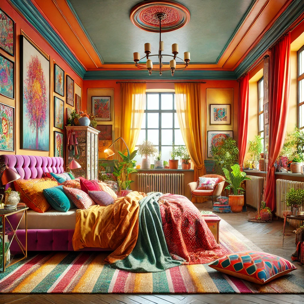 colorful-bedroom a bedroom designed in a colorful style