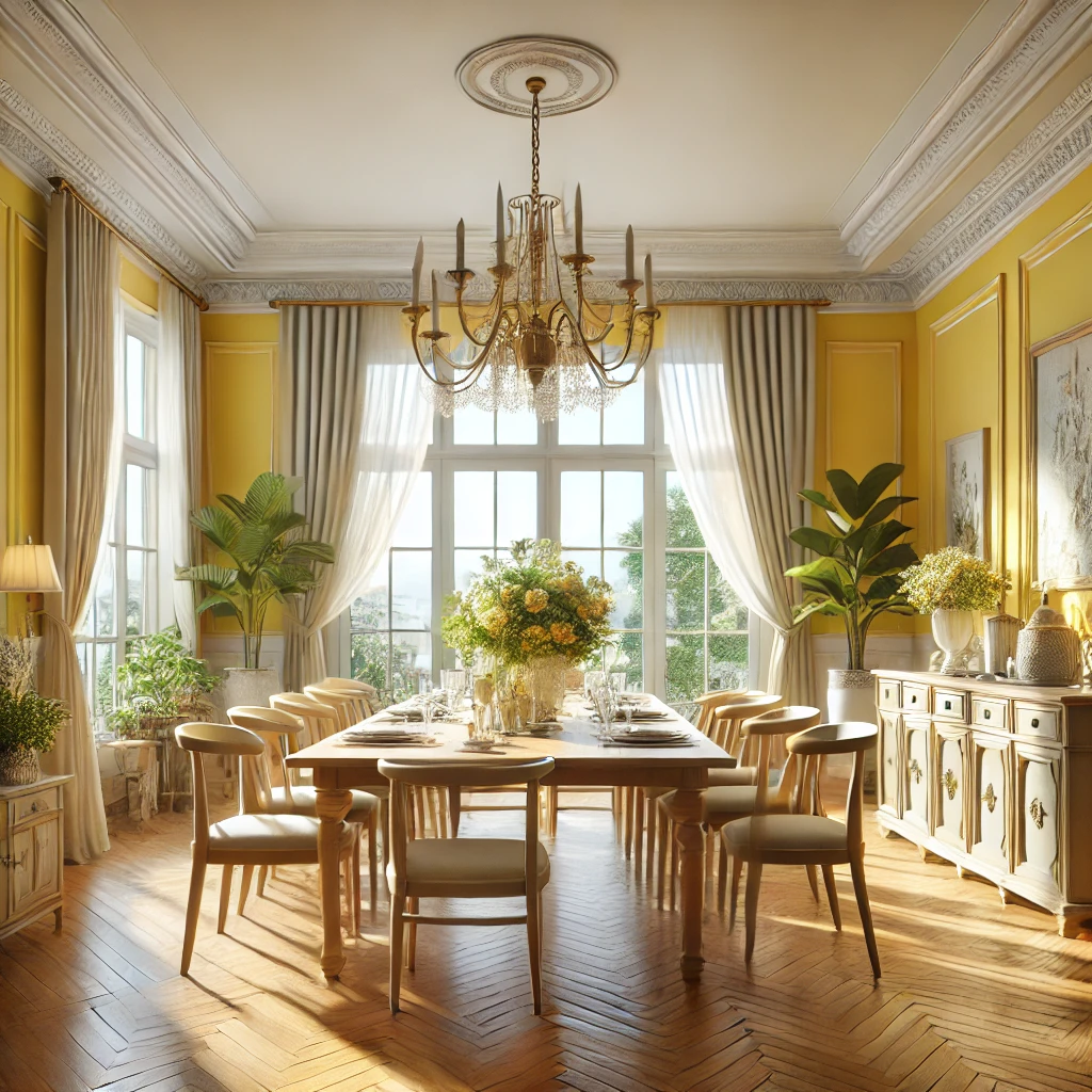 yellow-dining-room a living room designed in a pink design
